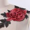 Red Color Embroidered 3D Flower Patch Iron On for Costume and Clothing